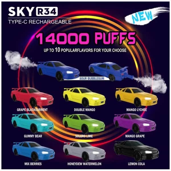 SKY GTR34 14000 PUFFS DISPOSABLE